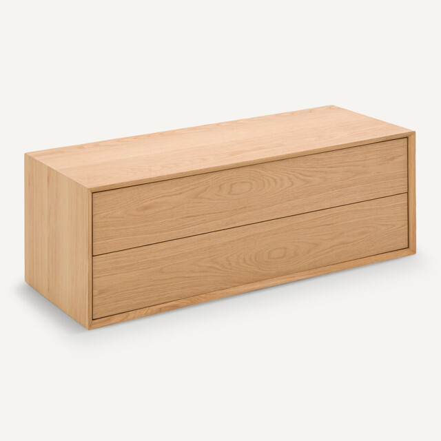 Archivita XL Oak Veneer 2-Drawer Cabinet, L110 X D42cm - image 1
