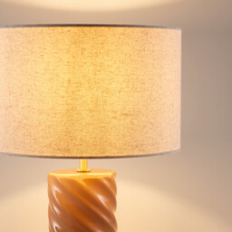 Dehen Ceramic and Linen Table Lamp - thumbnail 4