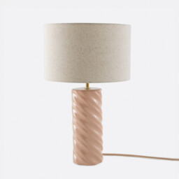 Dehen Ceramic and Linen Table Lamp - thumbnail 1