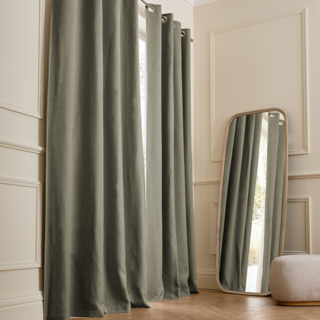 Private Washed Linen Curtain with Eyelet Header - image 1