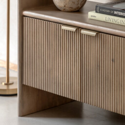Corven Fluted Mango Wood Open Display Unit - thumbnail 3