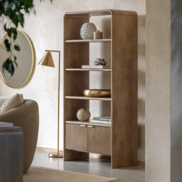 Corven Fluted Mango Wood Open Display Unit - thumbnail 1