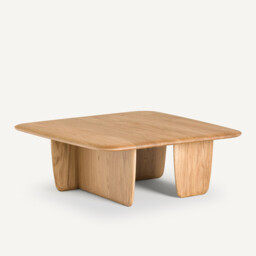 Iloss Large Curved Solid Oak Coffee Table - thumbnail 1