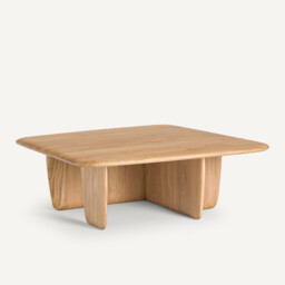 Iloss Large Curved Solid Oak Coffee Table - thumbnail 3