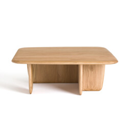 Iloss Large Curved Solid Oak Coffee Table - thumbnail 4