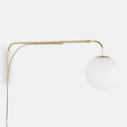 Moricio Brass and Opaline Glass Wall Light - thumbnail 4