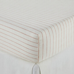 Linot Striped Washed Linen 35cm Flap Fitted Sheet - thumbnail 3