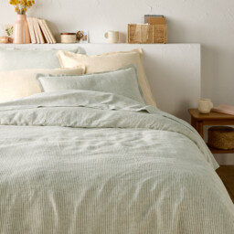 Limona Striped Washed Linen Duvet Cover - thumbnail 1