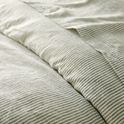 Limona Striped Washed Linen Duvet Cover - thumbnail 3