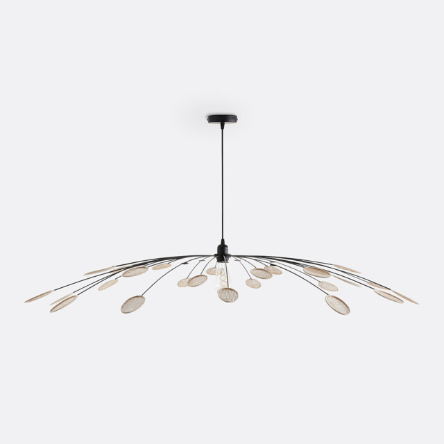 Léonie 138cm Diameter Metal & Cane Pendant Light - image 1