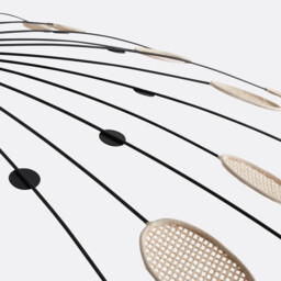 Léonie 138cm Diameter Metal & Cane Pendant Light - thumbnail 4