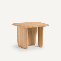 Iloss Small Curved Solid Oak Coffee Table