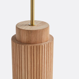 Idna Oak, Metal & Linen Floor Lamp - thumbnail 4