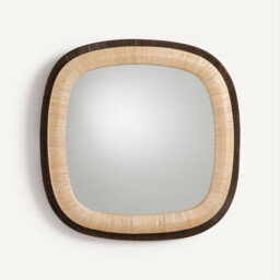 Mae Two-Tone Rattan Square Mirror, Height 91cm