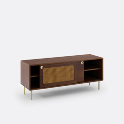 Redpop Walnut and Cane TV Stand, Length 125cm - thumbnail 3