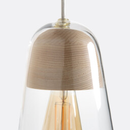 Nasoa Wall Light in Glass/Wood - thumbnail 4
