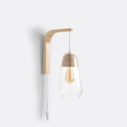 Nasoa Wall Light in Glass/Wood