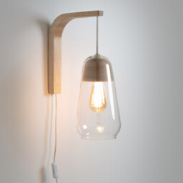 Nasoa Wall Light in Glass/Wood - thumbnail 3