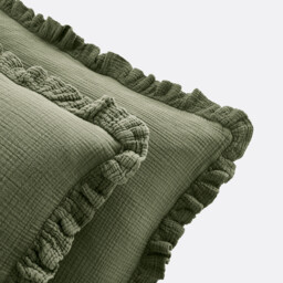 Kumla Plain Cotton Muslin Pillowcase - thumbnail 2