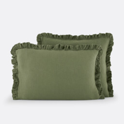 Kumla Plain Cotton Muslin Pillowcase - thumbnail 1