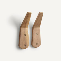 Set of 2 Yotaka Solid Elm Coat Hooks - thumbnail 1