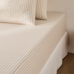 Soizic Beige Cotton Fitted Sheet Mattress Depth 30cm - thumbnail 2