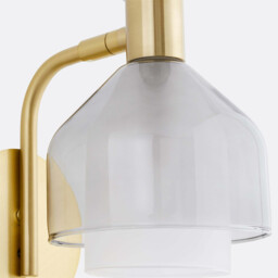 Amoris Brass-Plated Metal and Smoked Glass Wall Light - thumbnail 3