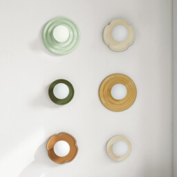 Holi Flower-Shaped Wall Or Ceiling Light in Ceramic and Opaline Glass, Diameter 20cm - thumbnail 3