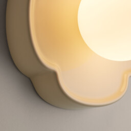 Holi Flower-Shaped Wall Or Ceiling Light in Ceramic and Opaline Glass, Diameter 20cm - thumbnail 4