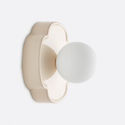 Holi Flower-Shaped Wall Or Ceiling Light in Ceramic and Opaline Glass, Diameter 20cm - thumbnail 1