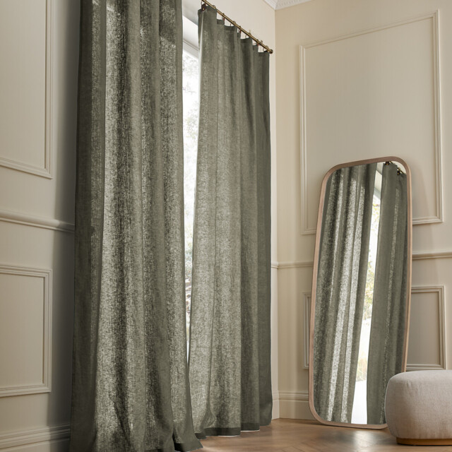 Private Washed Linen Curtain with Loops - image 1
