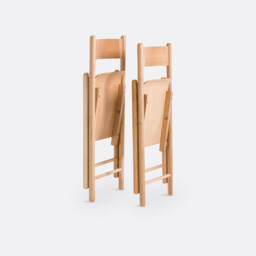 Set of 2 Panni Folding Chairs in Beech and Veneer - thumbnail 3