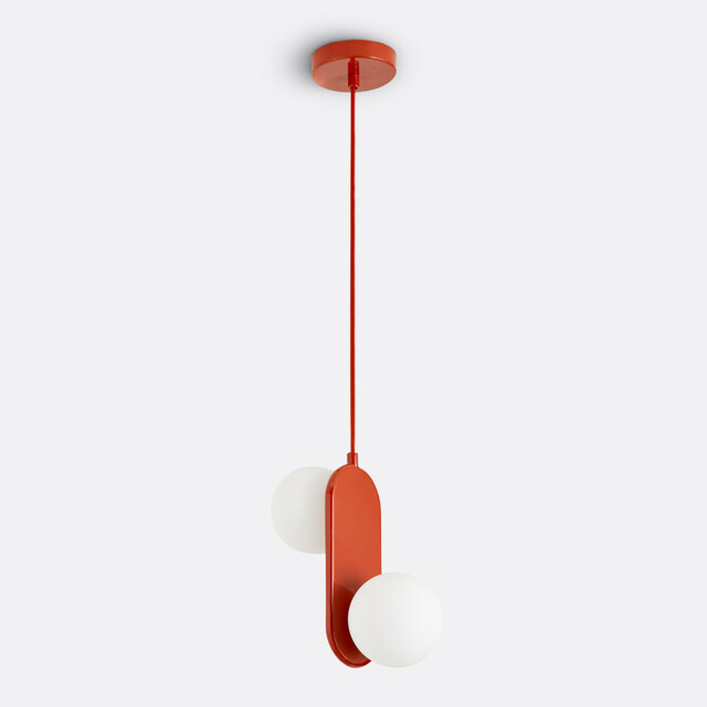 Soleo Metal & Opaline Double Ceiling Light - image 1