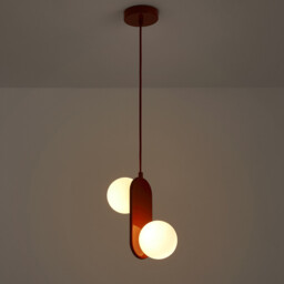 Soleo Metal & Opaline Double Ceiling Light - thumbnail 3