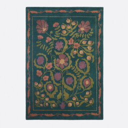 Antonia Floral Print 100% Wool Rug