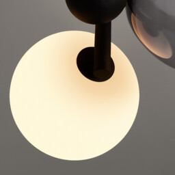 Bullesco Smoked Glass and Metal Pendant Ceiling Light - thumbnail 4