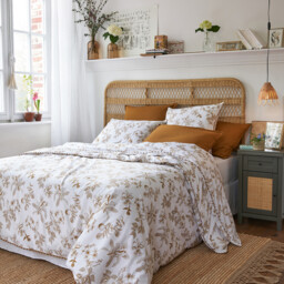 Granadille Monochrome Floral 30cm 100% Washed Cotton Fitted Sheet - thumbnail 2