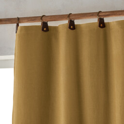 Private Blackout Washed Linen Curtain with Rings - thumbnail 2