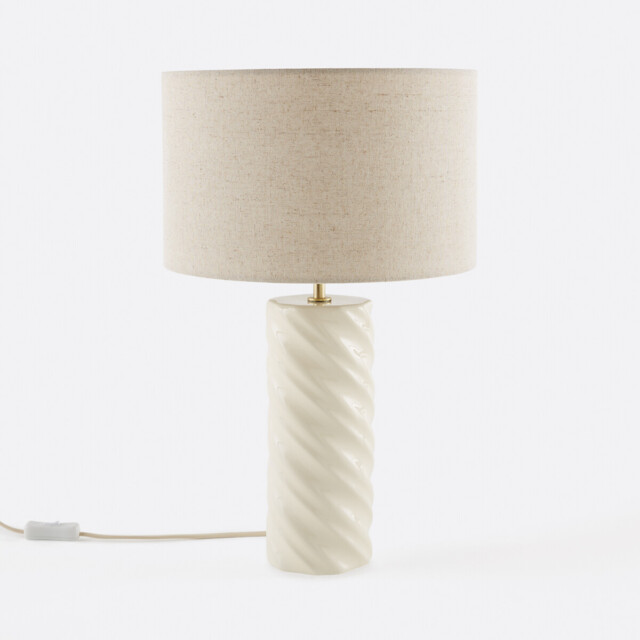 Dehen Ceramic and Linen Table Lamp - image 1