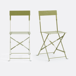 Set of 2 Ozevan Folding Metal Chairs