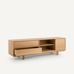 Gloria TV Stand in Oak and Veneer, Designed By Emmanuel Gallina - thumbnail 3