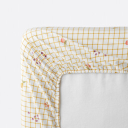 Lilac Fruit Print 50% Recycled Cotton Child's Fitted Sheet with 25cm Flap - thumbnail 4