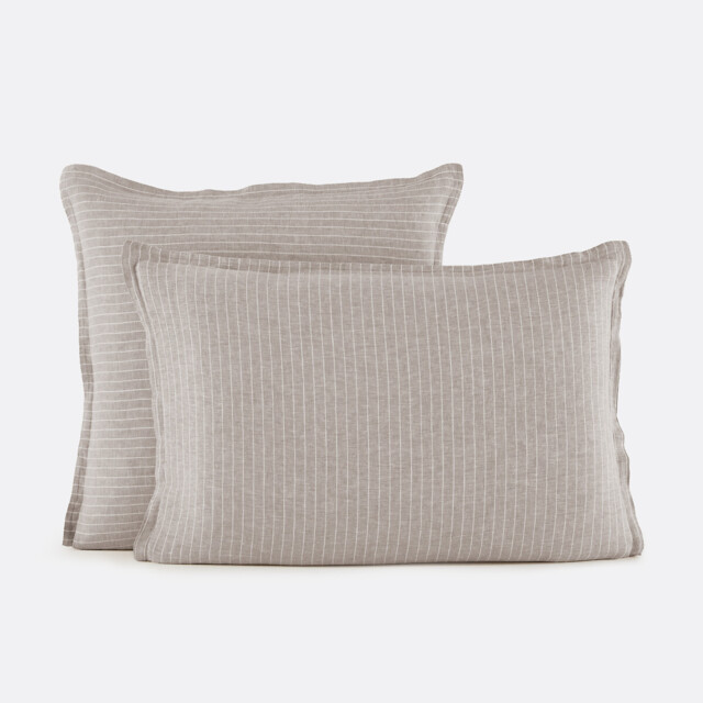 Linot Striped Washed Linen Pillowcase - image 1