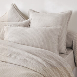 Linot Striped Washed Linen Pillowcase - thumbnail 3