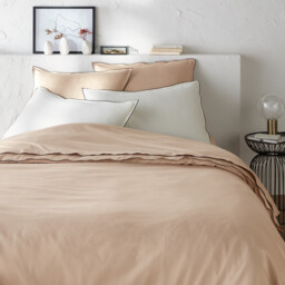 Victor Plain Washed Cotton Satin 300 Thread Count Flat Sheet - thumbnail 3