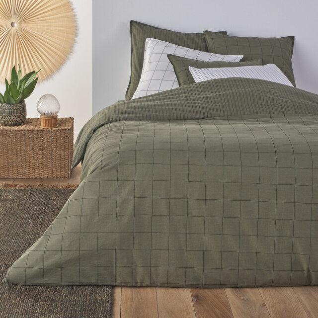 Monille Striped 100% Washed Cotton Duvet Cover - image 1