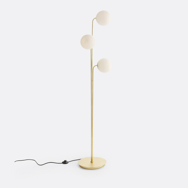 Moricio Brass & Opaline Glass Floor Lamp - image 1
