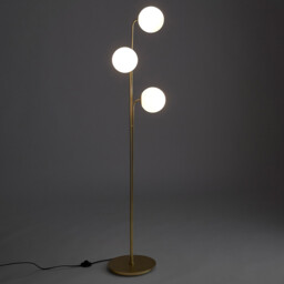 Moricio Brass & Opaline Glass Floor Lamp - thumbnail 3
