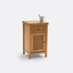Gabin Bedside Table with 1 Drawer & 1 Cane Cupboard - thumbnail 1