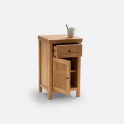 Gabin Bedside Table with 1 Drawer & 1 Cane Cupboard - thumbnail 3